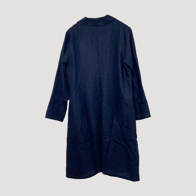 Bypias linen dress, navy blue | woman 38