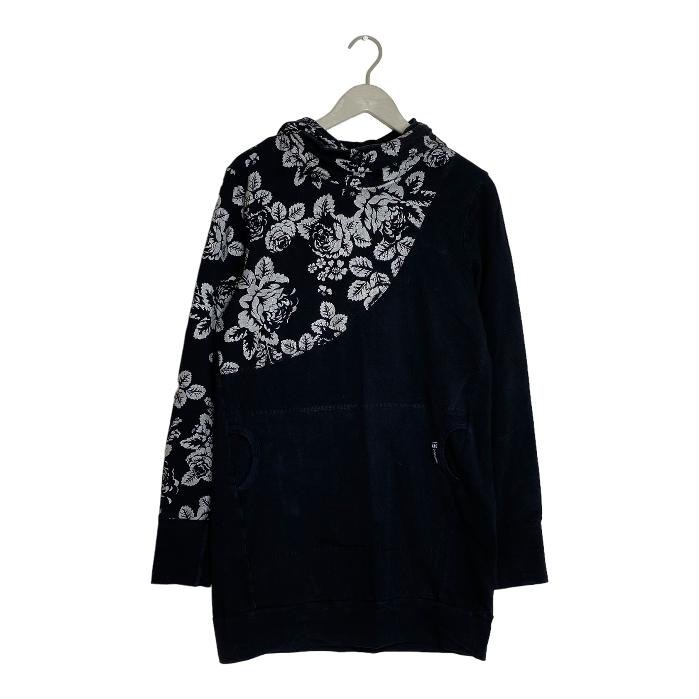 Ommellinen hoodie dress, black/silver | woman L