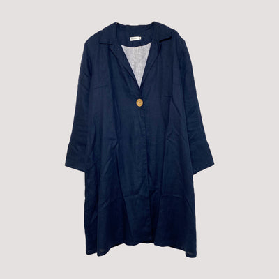 Bypias linen dress, navy blue | woman 38