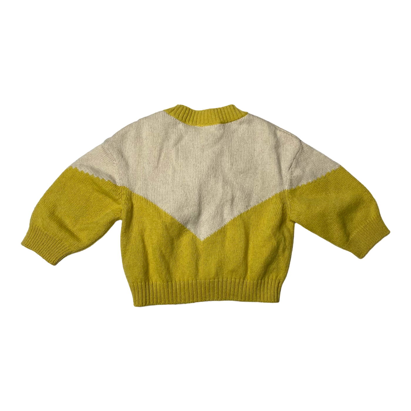 Mini Rodini panda wool knitted cardigan, yellow | 68/74cm