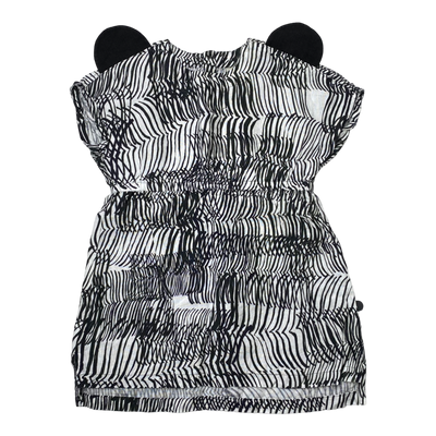 Papu linen dress, black/white | 86/92cm