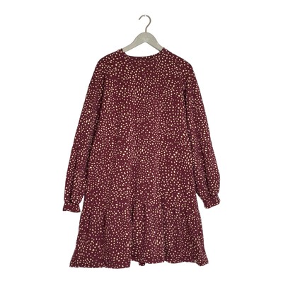 Kaiko ruffle sweatshirt dress, wild dots burgundy | woman L