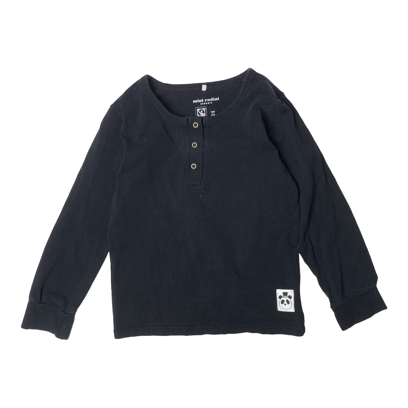 Mini Rodini basic grandpa shirt, black | 104/110cm