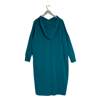 Papu giant split hoodie dress, teal | woman XL