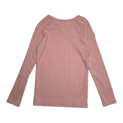 Metsola rib merino shirt, pink | 134cm