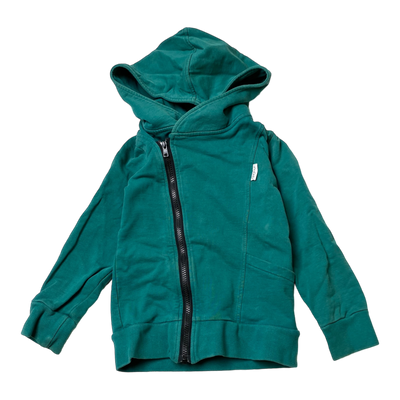 Gugguu zipper hoodie, teal | 116cm