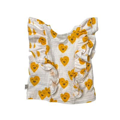 Mainio frill t-shirt, smiley hearts | 86/92cm