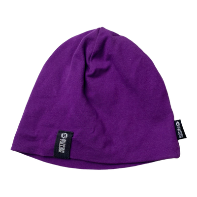 Superyellow tricot beanie, purple | adult onesize