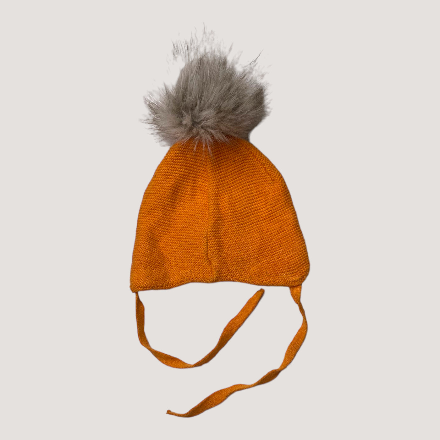 Metsola knitted cotton beanie, orange | 1-2y