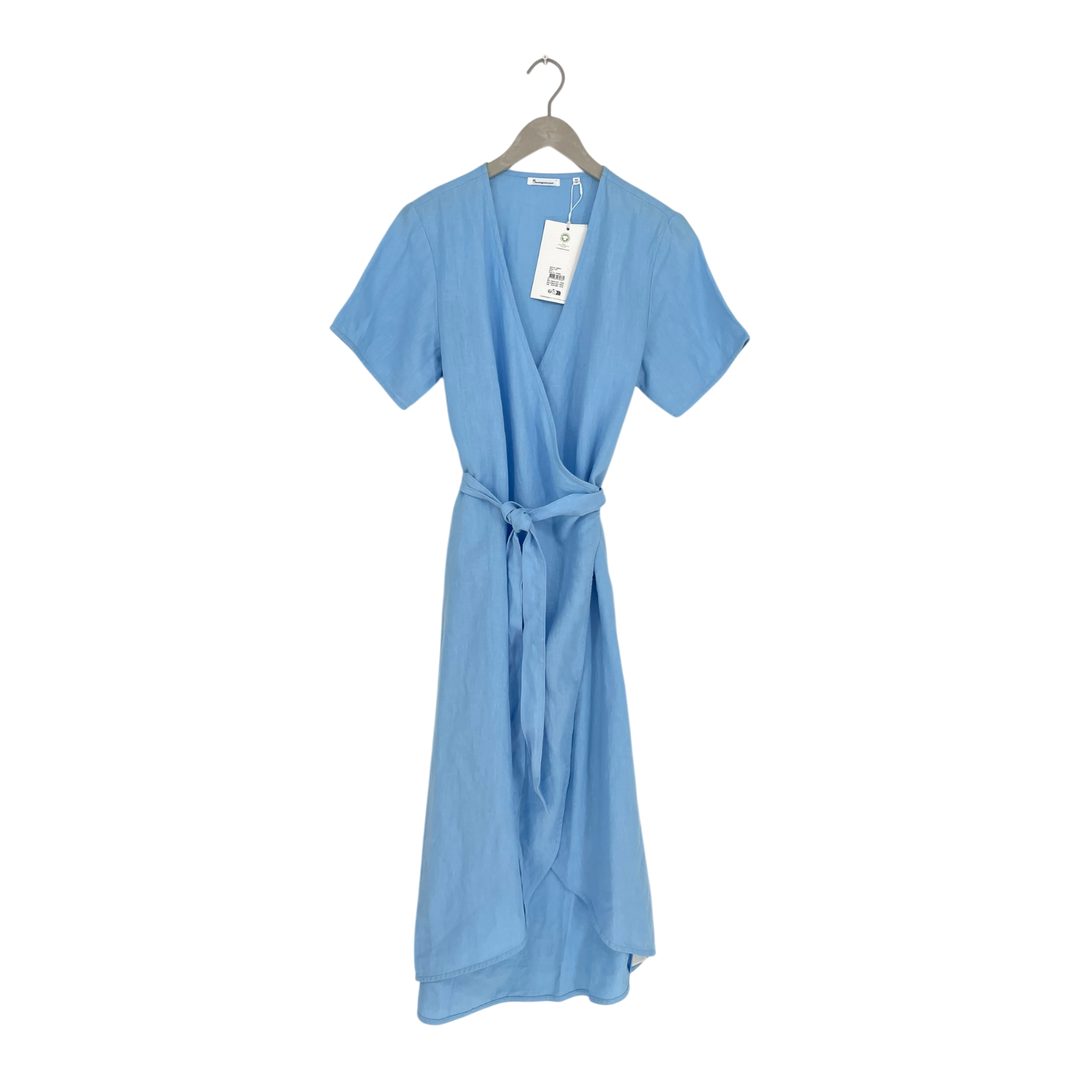cos blue wrap dress KnowledgeCotton Apparel linen dress, airy What to Wear to print: animal print Size:4 Coat This season
