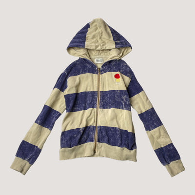 Bobo Choses zipped hoodie, vanilla / royal blue | 134cm