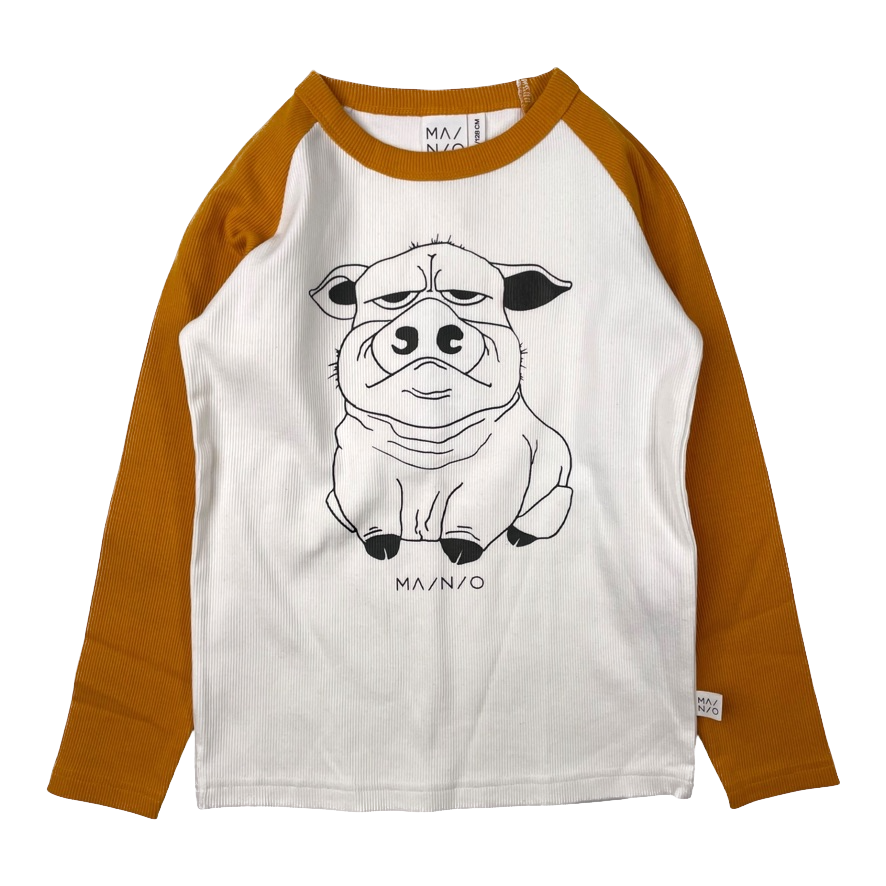 Mainio rib shirt, pig | 122/128cm