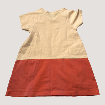 Papu split t-shirt dress, peach / coral pink | 86/92cm