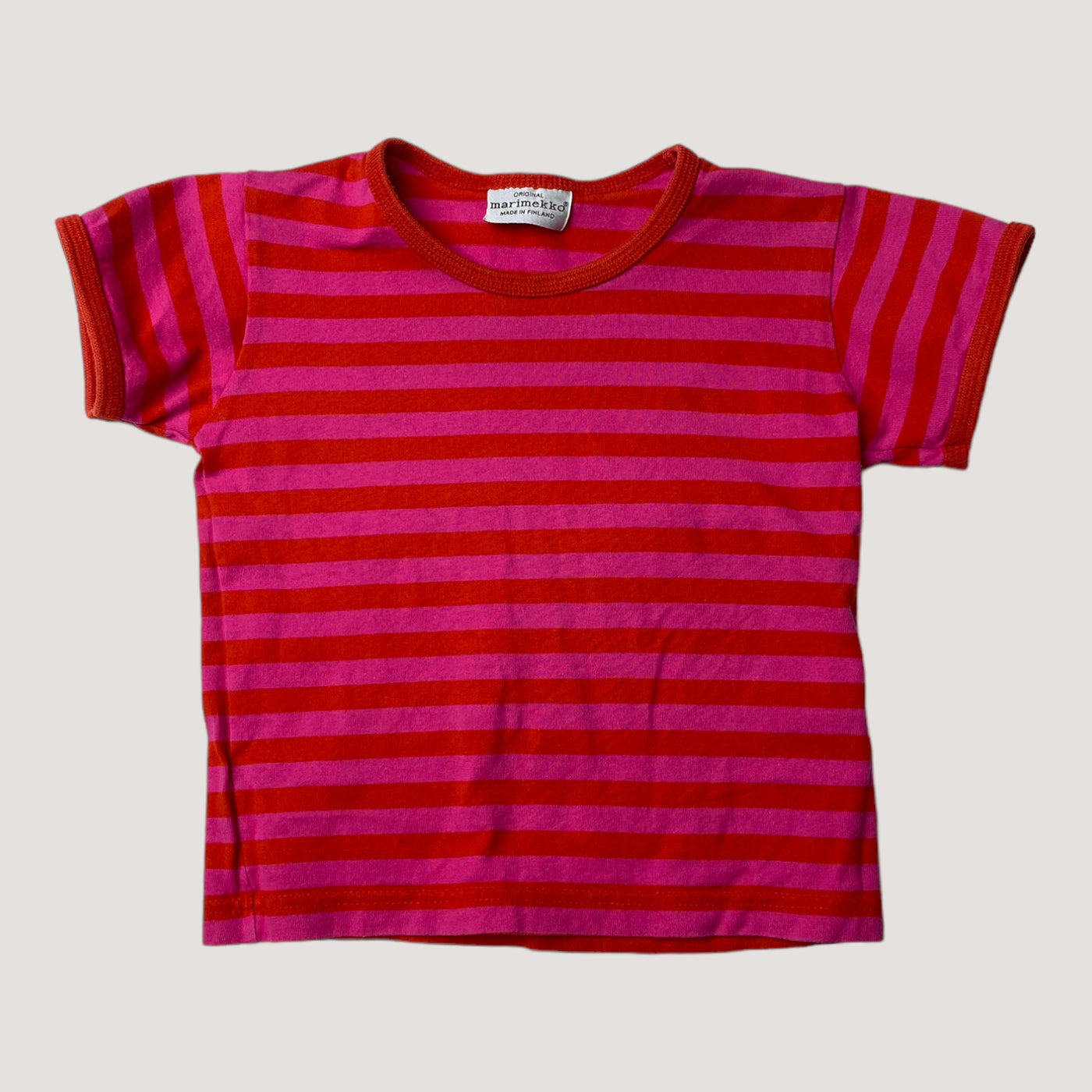 Marimekko stripe t-shirt, deep pink / red | 80cm