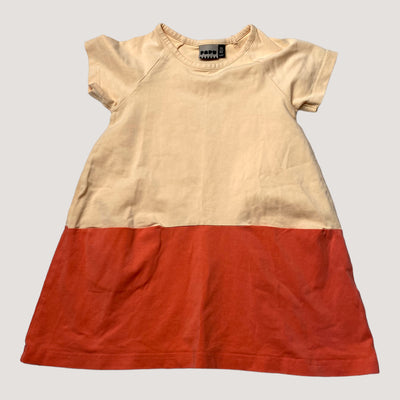 Papu split t-shirt dress, peach / coral pink | 86/92cm