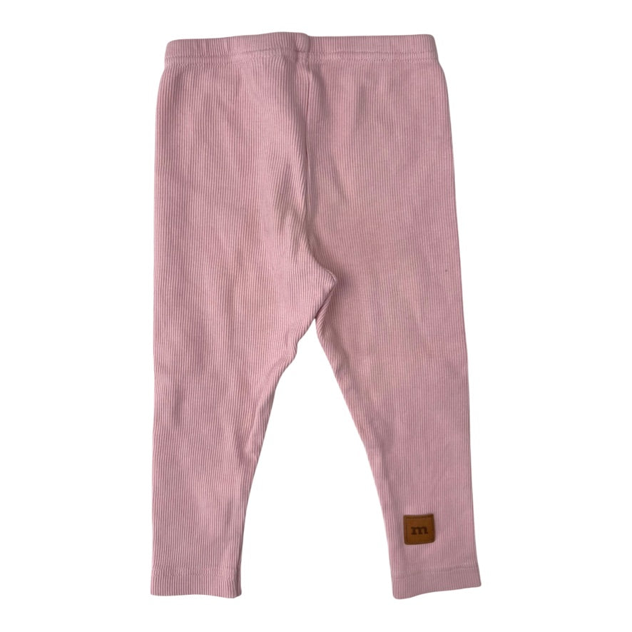 Metsola rib leggings, pink | 86/92cm