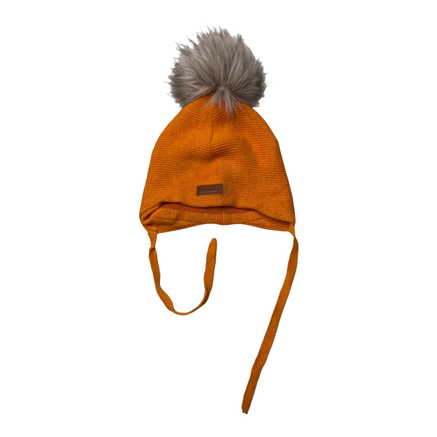 Metsola knitted cotton beanie, orange | 1-2y