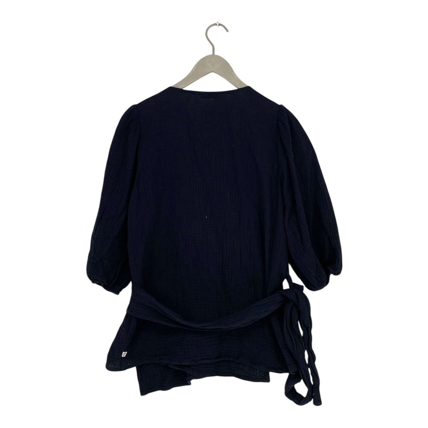 Kaiko muslin wrap blouse, black | woman M