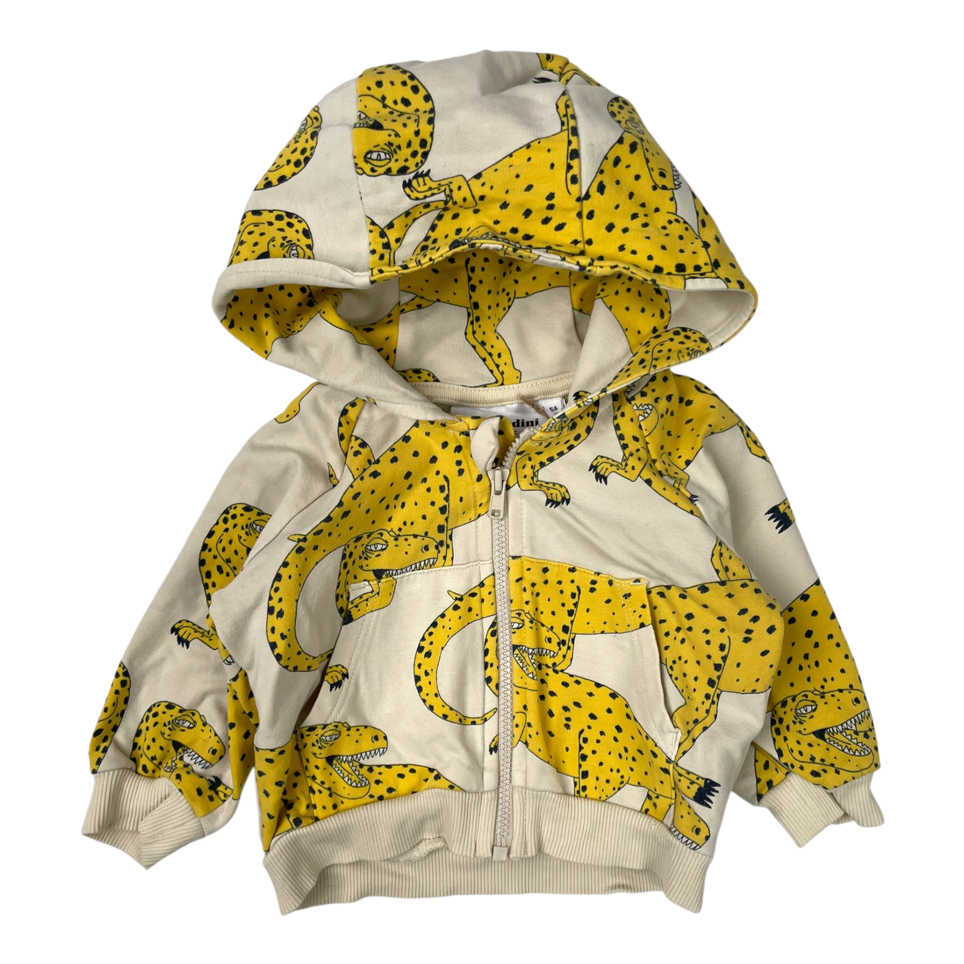 Mini Rodini zip hoodie, dinosaur | 56/62cm