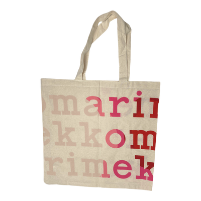 Marimekko canvas logo bag, pink/cream | onesize