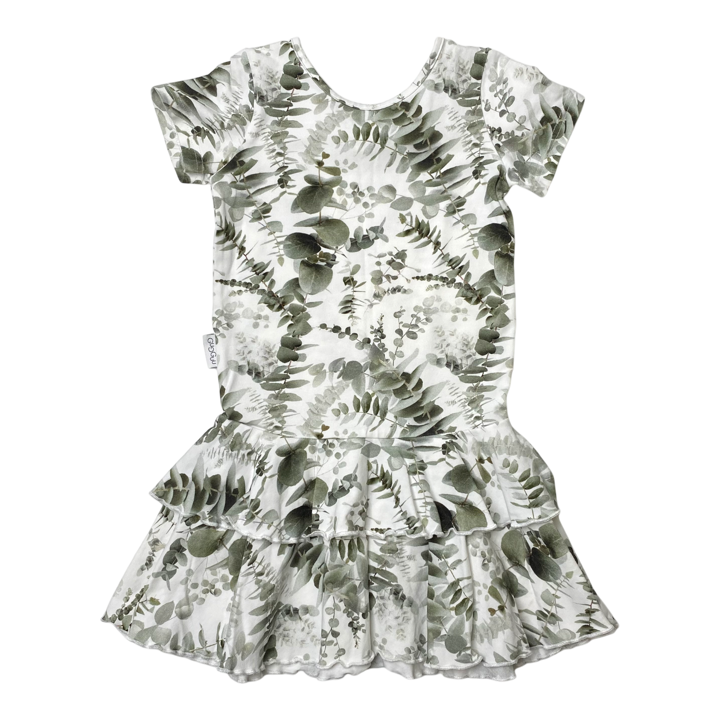 Gugguu t-shirt frilla dress, eucalyptus | 116cm