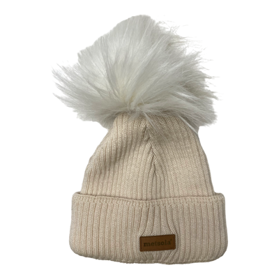 Metsola thick merino wool beanie, ivory | 1-2y