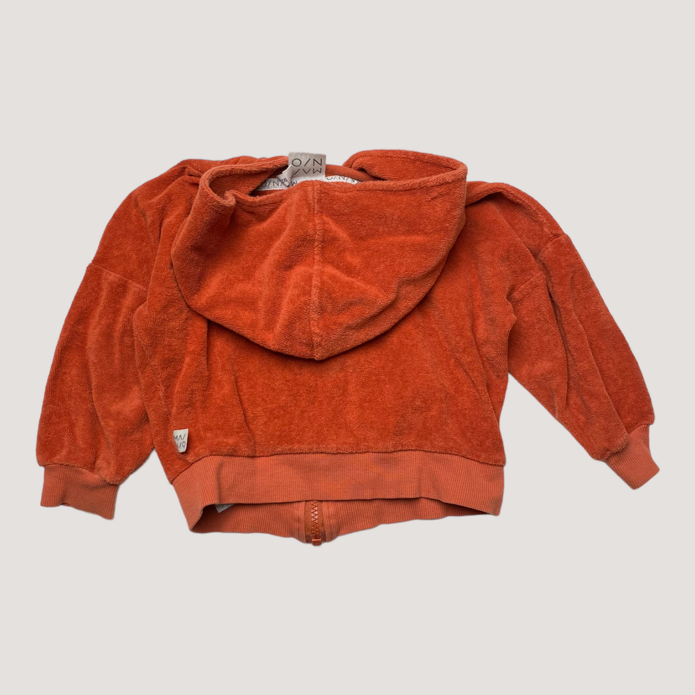 Mainio terry zipper hoodie, flame | 86/92cm