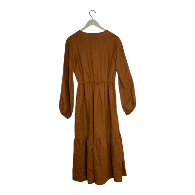 Nakoa linen puff dress, brown | woman XS