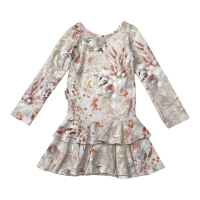 Gugguu frilla dress, flower | 86cm