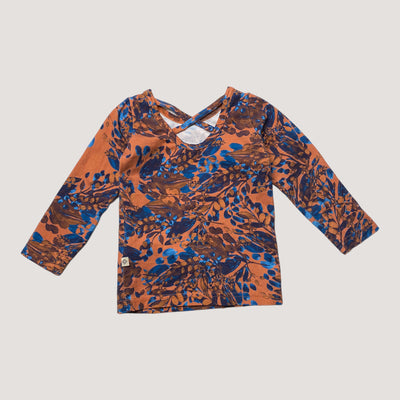 Kaiko cross shirt, leaves | 86cm