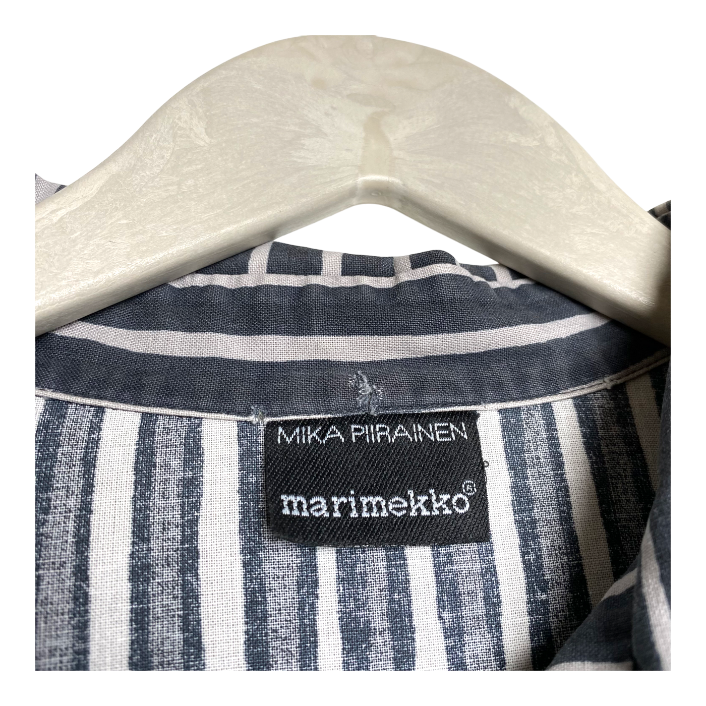 Marimekko vintage shirt, grey stripes | woman L