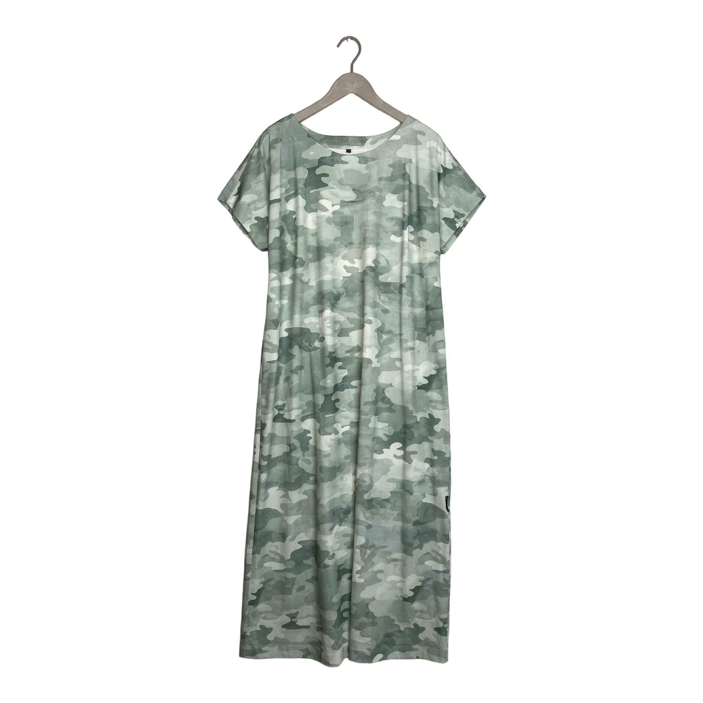 Ommellinen belted maxi tricot dress, camouflage | woman XXL