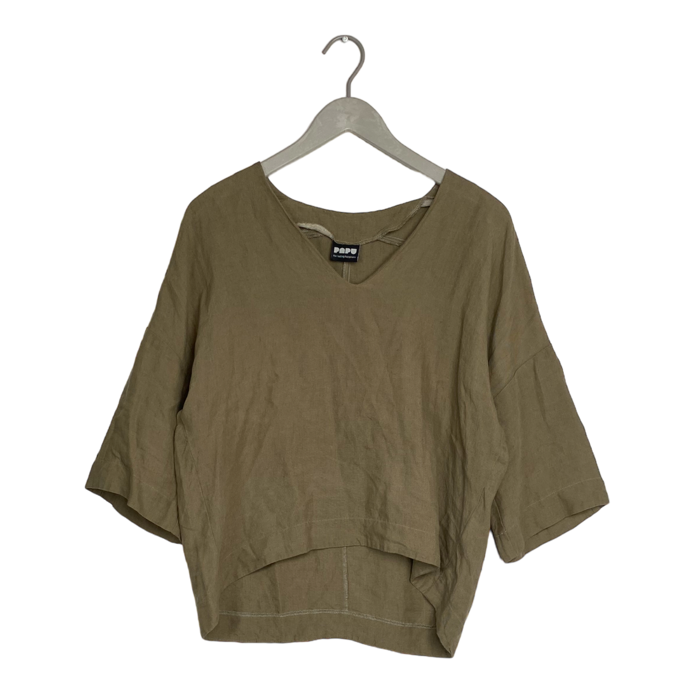 Papu linen shirt, golden green | woman XS