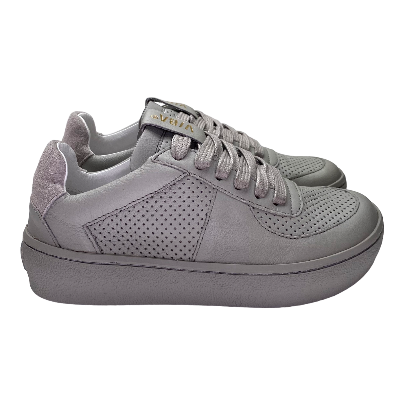 VIBAe London Bio leather sneakers, acciaio/grey | 35