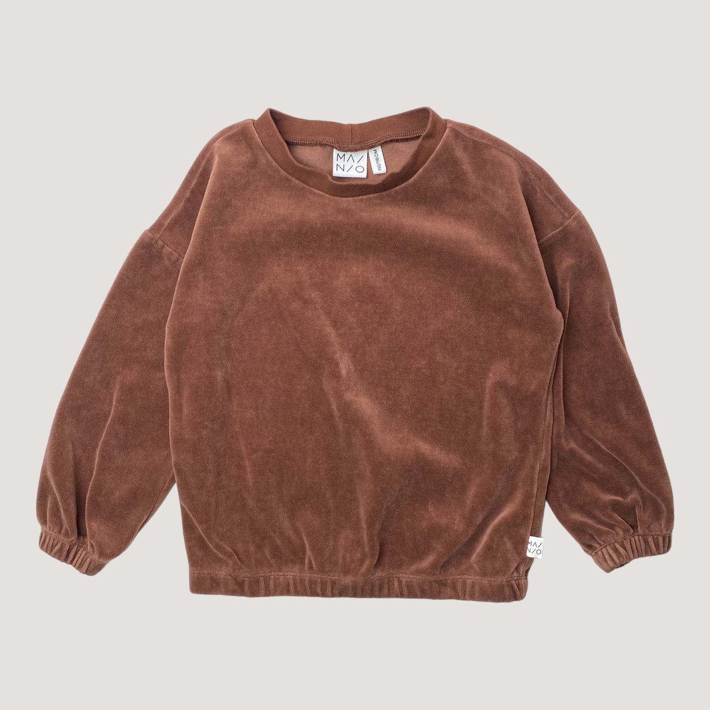 Mainio velour shirt, brown sugar | 110/116cm