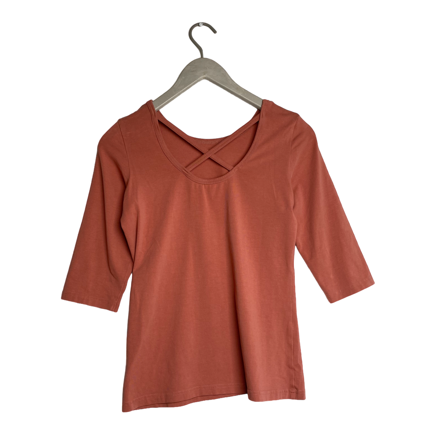 Kaiko cross shirt, coral pink | woman XS