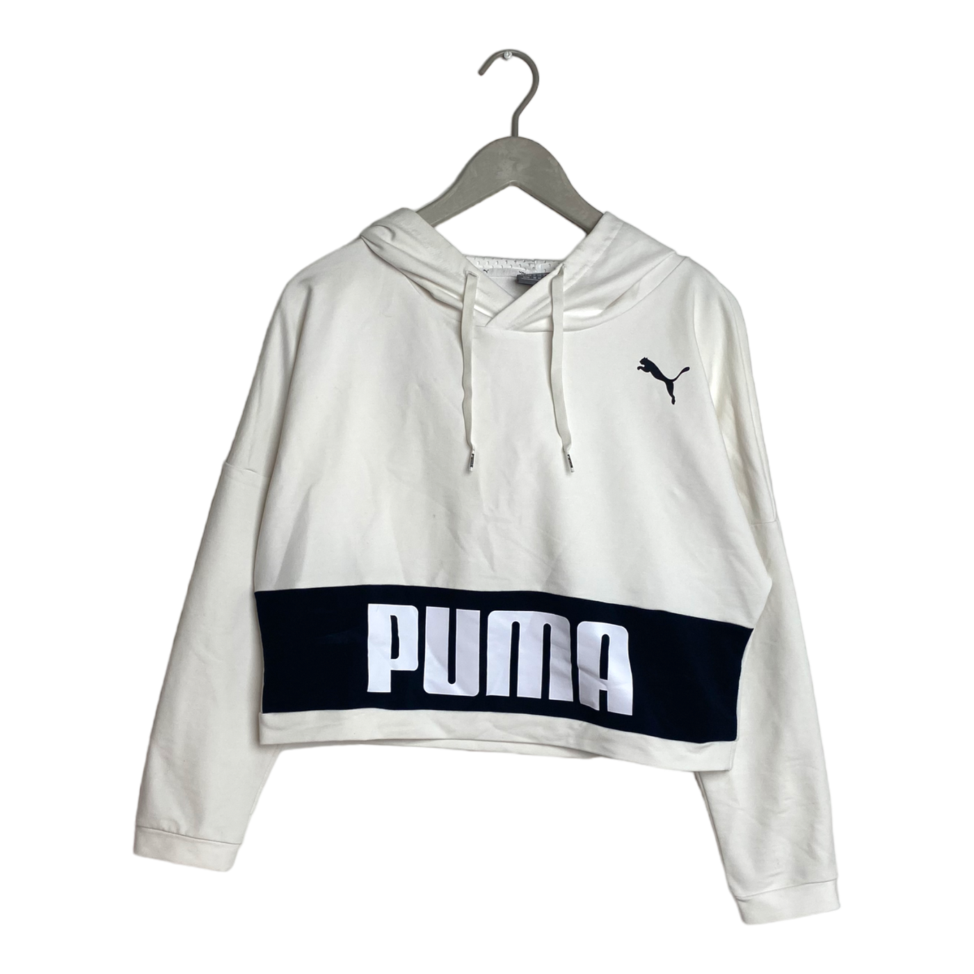 Puma sweat cropped hoodie, white | woman M