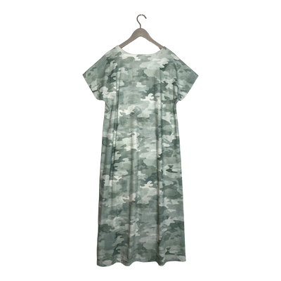 Ommellinen belted maxi tricot dress, camouflage | woman XXL