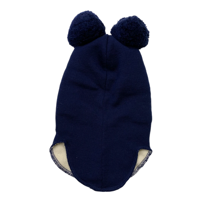 Gugguu merino pom balaclava, midnight blue | 2-4y