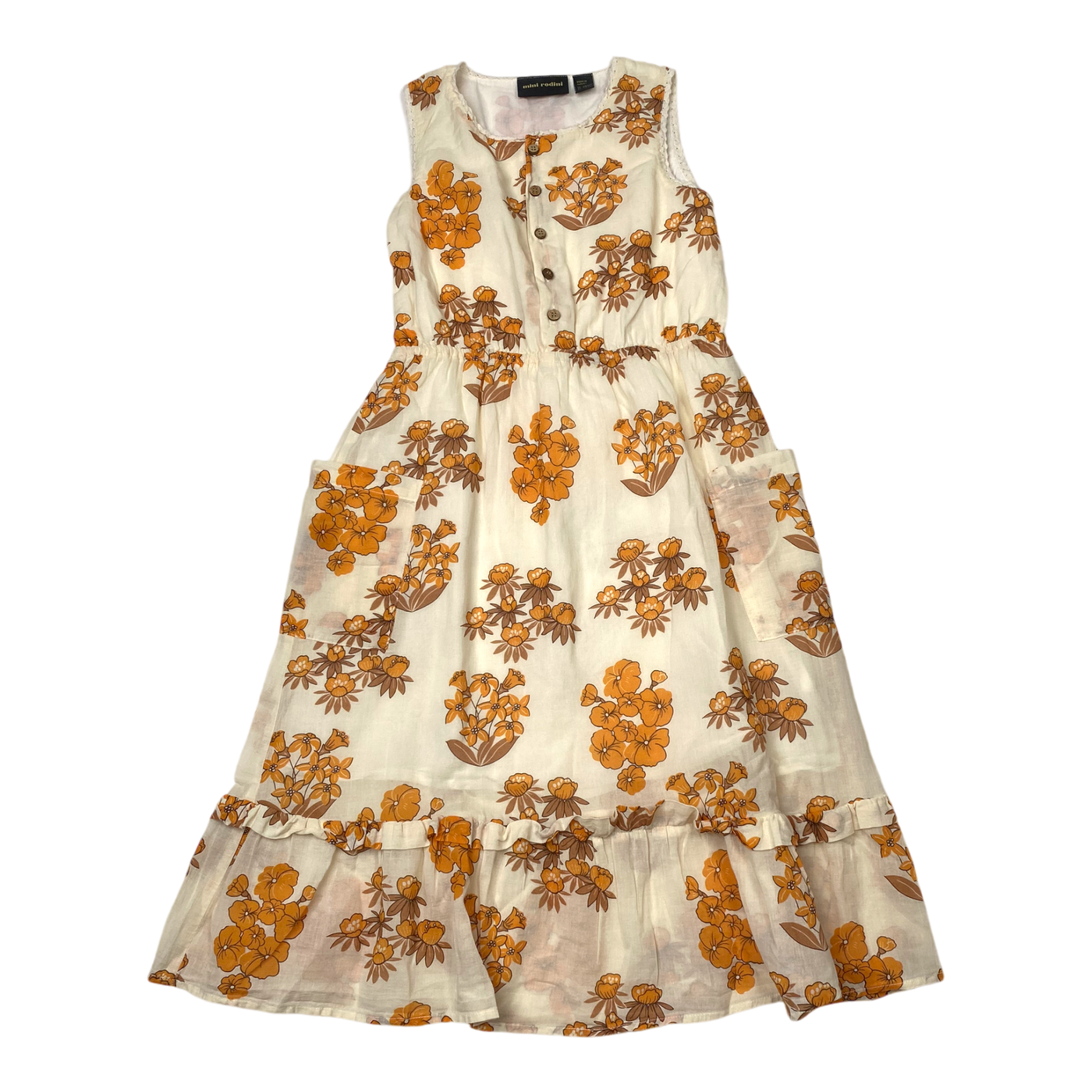 Mini Rodini woven dress, flower | 116/122cm