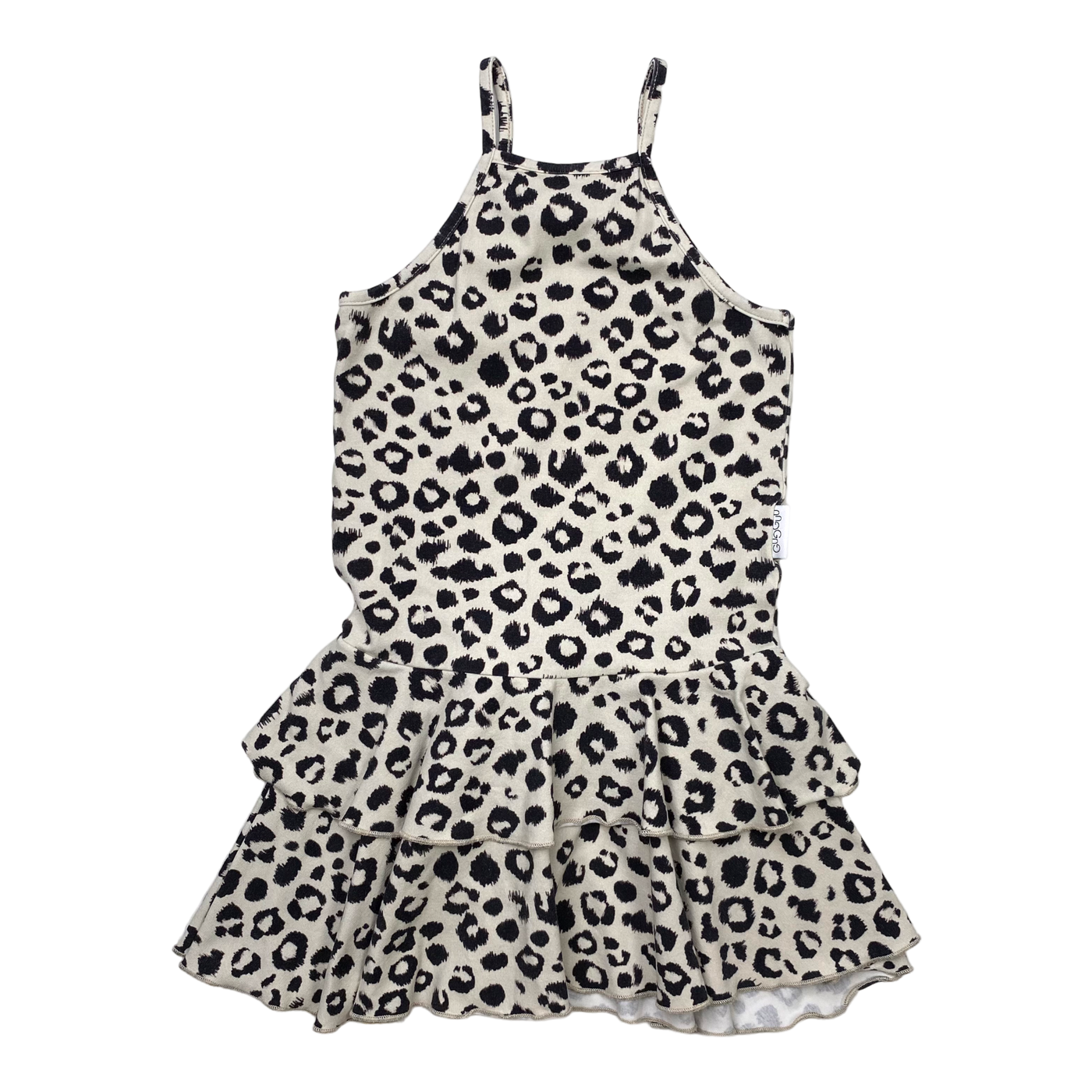 Gugguu spagetti frilla dress, leopard | 110cm