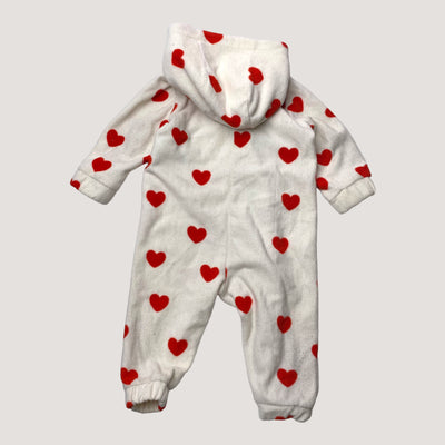 Mini Rodini fleece jumpsuit, hearts | 68/74cm