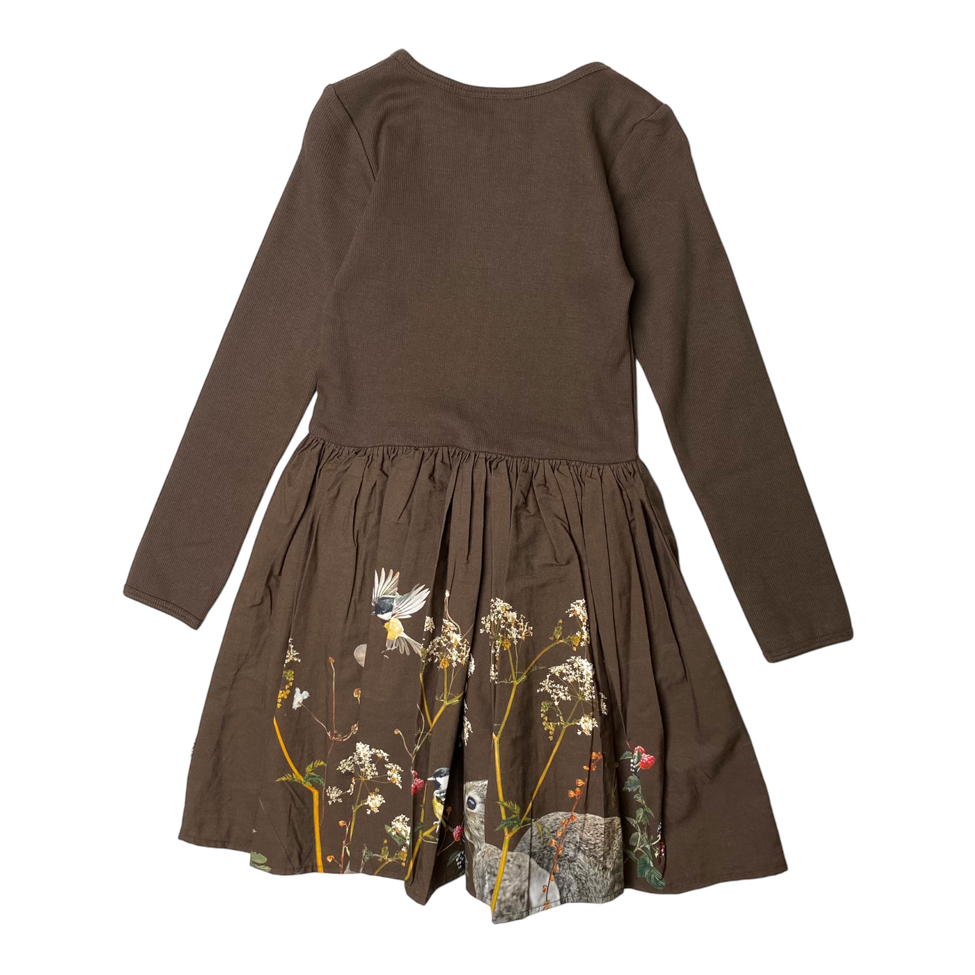 Molo casle woven dress, brown meadow | 110/116cm