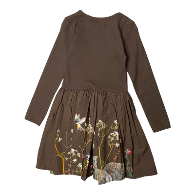 Molo casle woven dress, brown meadow | 110/116cm
