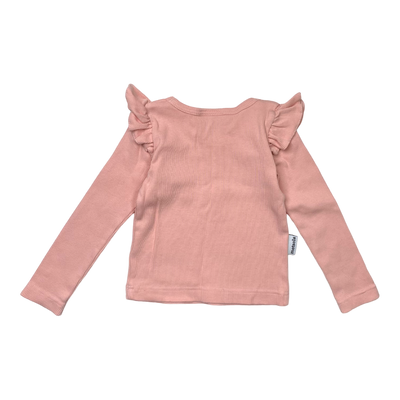 Metsola rib frill shirt, pink | 74/80cm