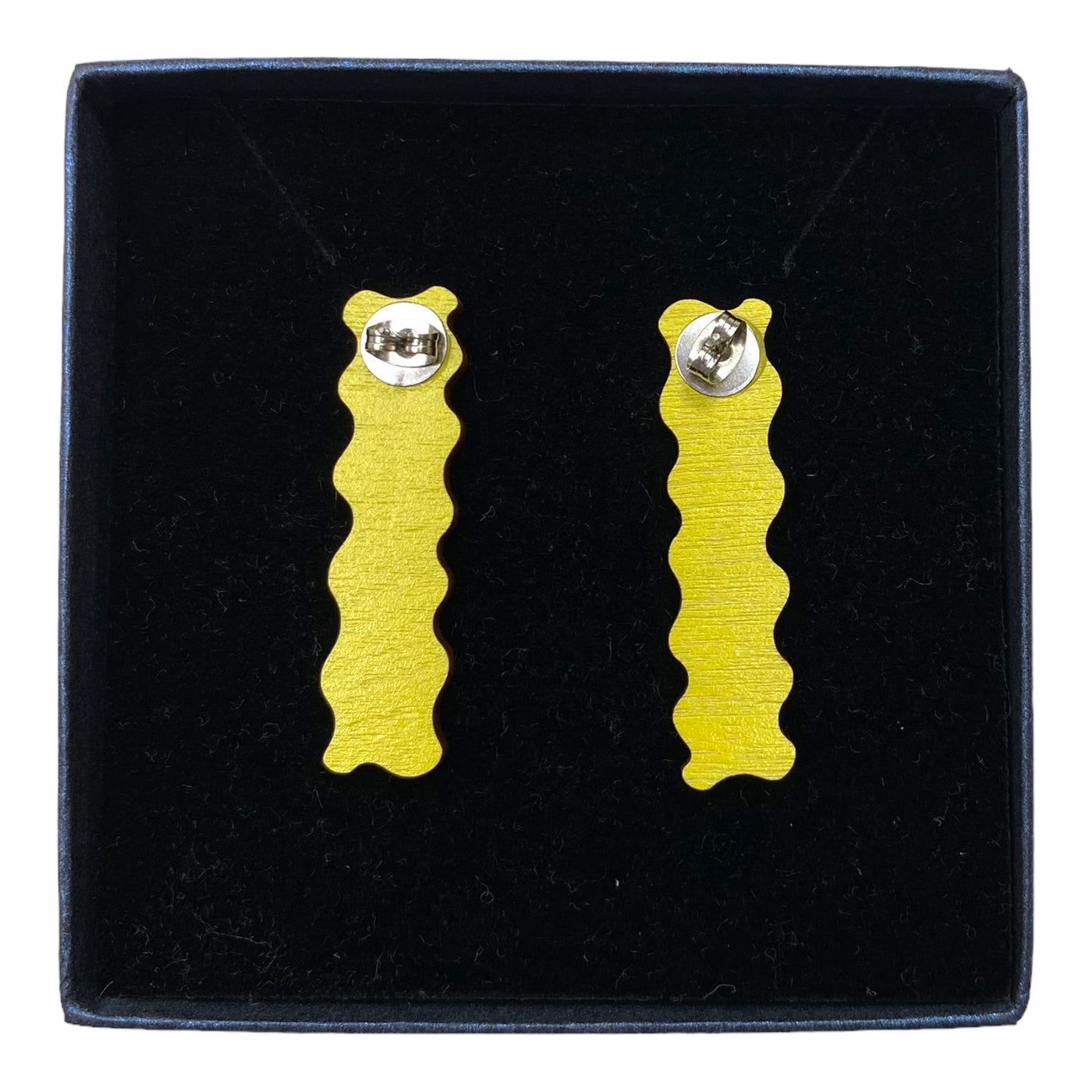 Yo Zen wooden earrings, yellow