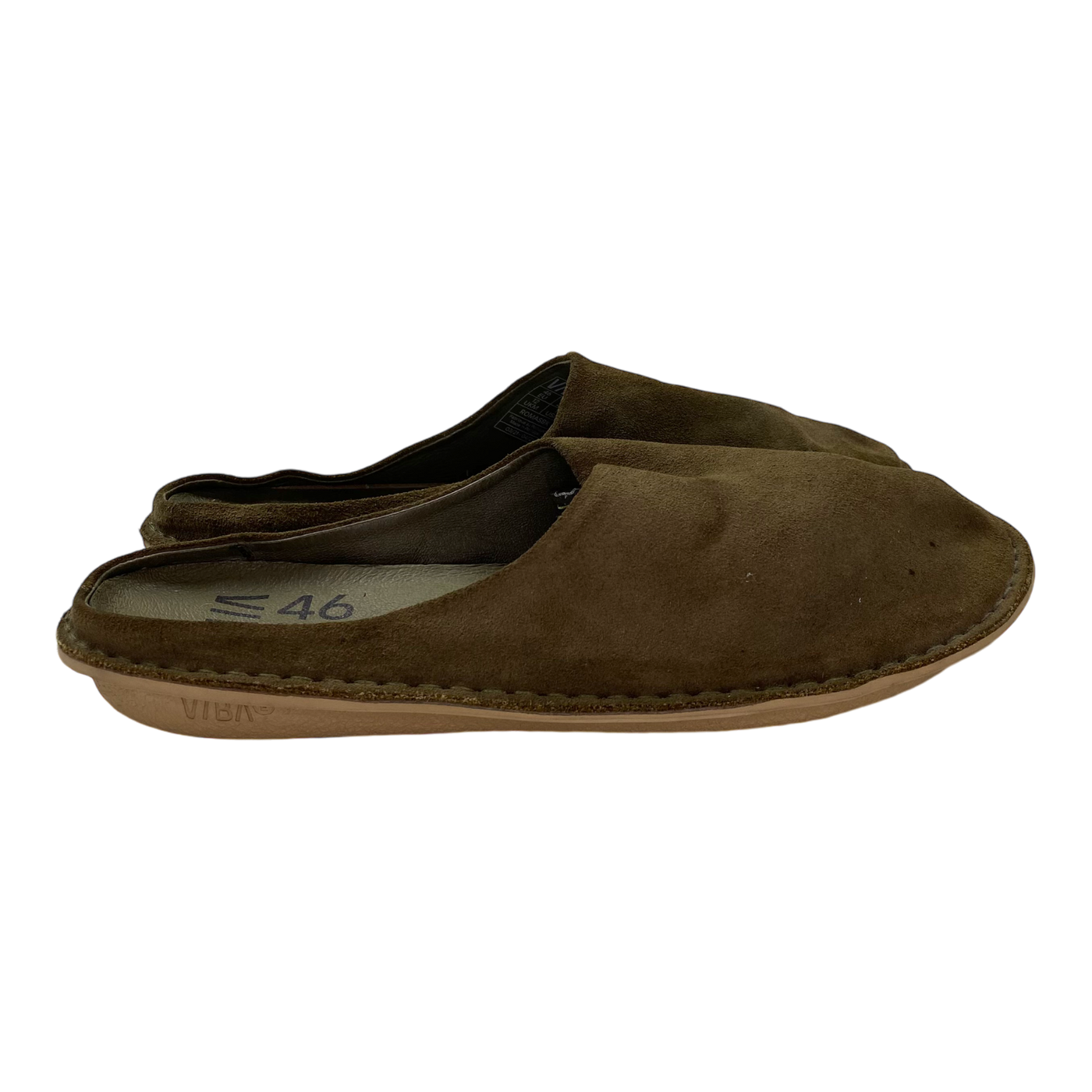 VIBAe Roma suede slippers, olive | 46