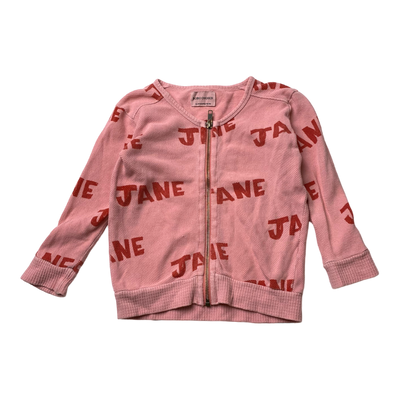 Bobo Choses zip sweater, hot pink | 92cm
