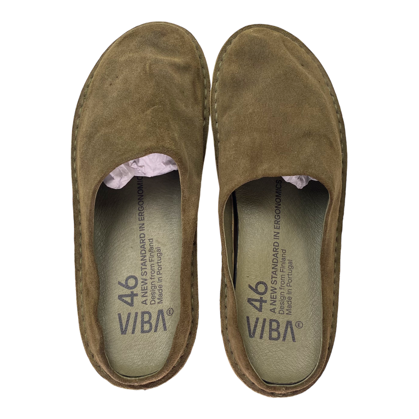 VIBAe Roma suede slippers, olive | 46