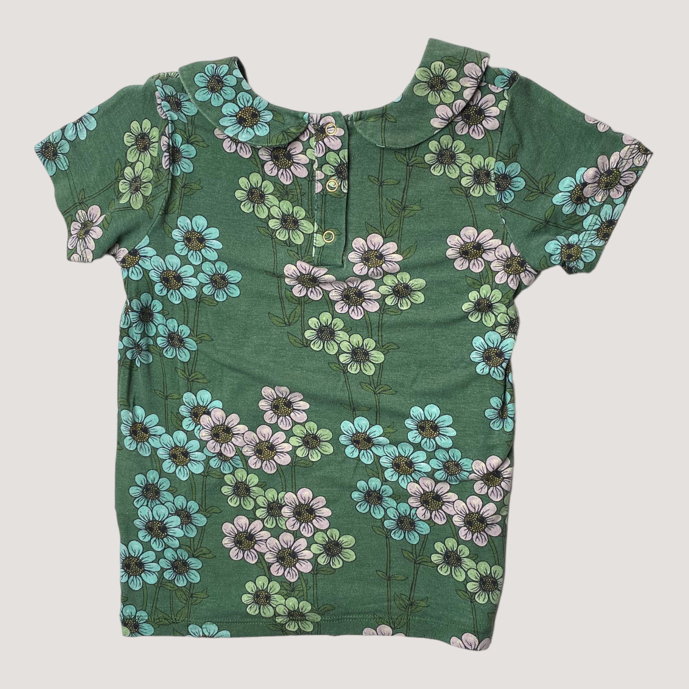 Mini Rodini collar t-shirt, flowers | 92/98cm